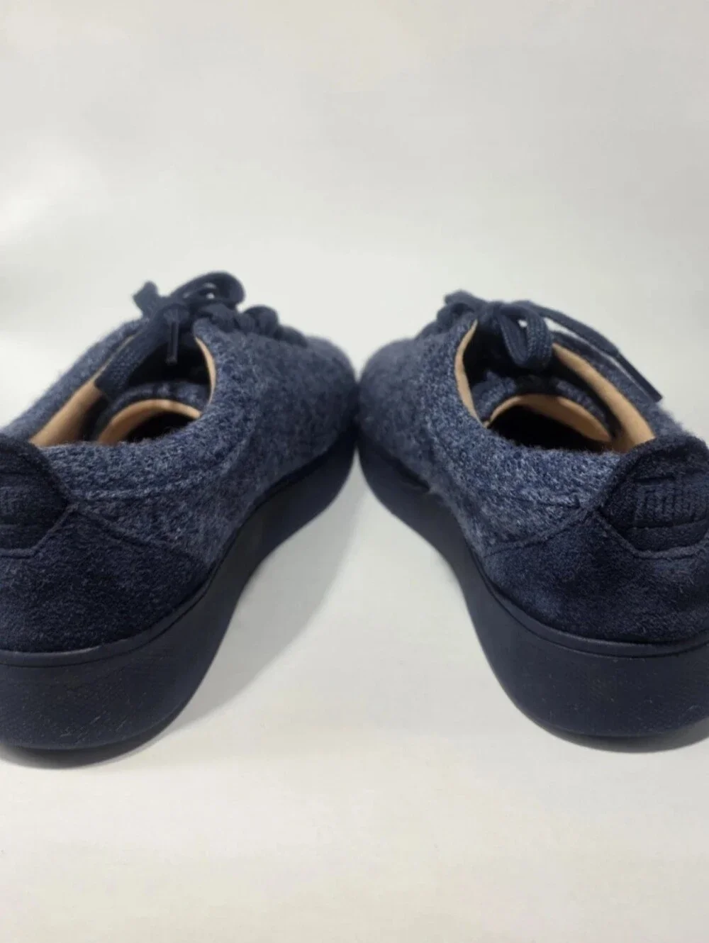 FitFlop Women’s Blue Wool Lace-Up Sneakers Size 5 | Cushioned Comfort Walking - Picture 5 of 6